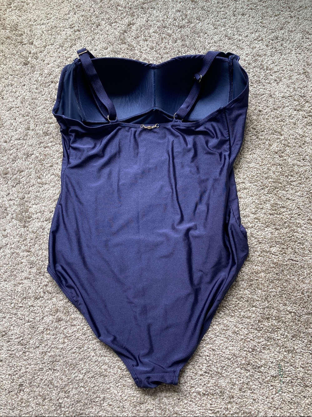 Betsey Johnson Ruched One piece twist front sweetheart neckline Swimsuit sz 2X - Picture 4 of 6